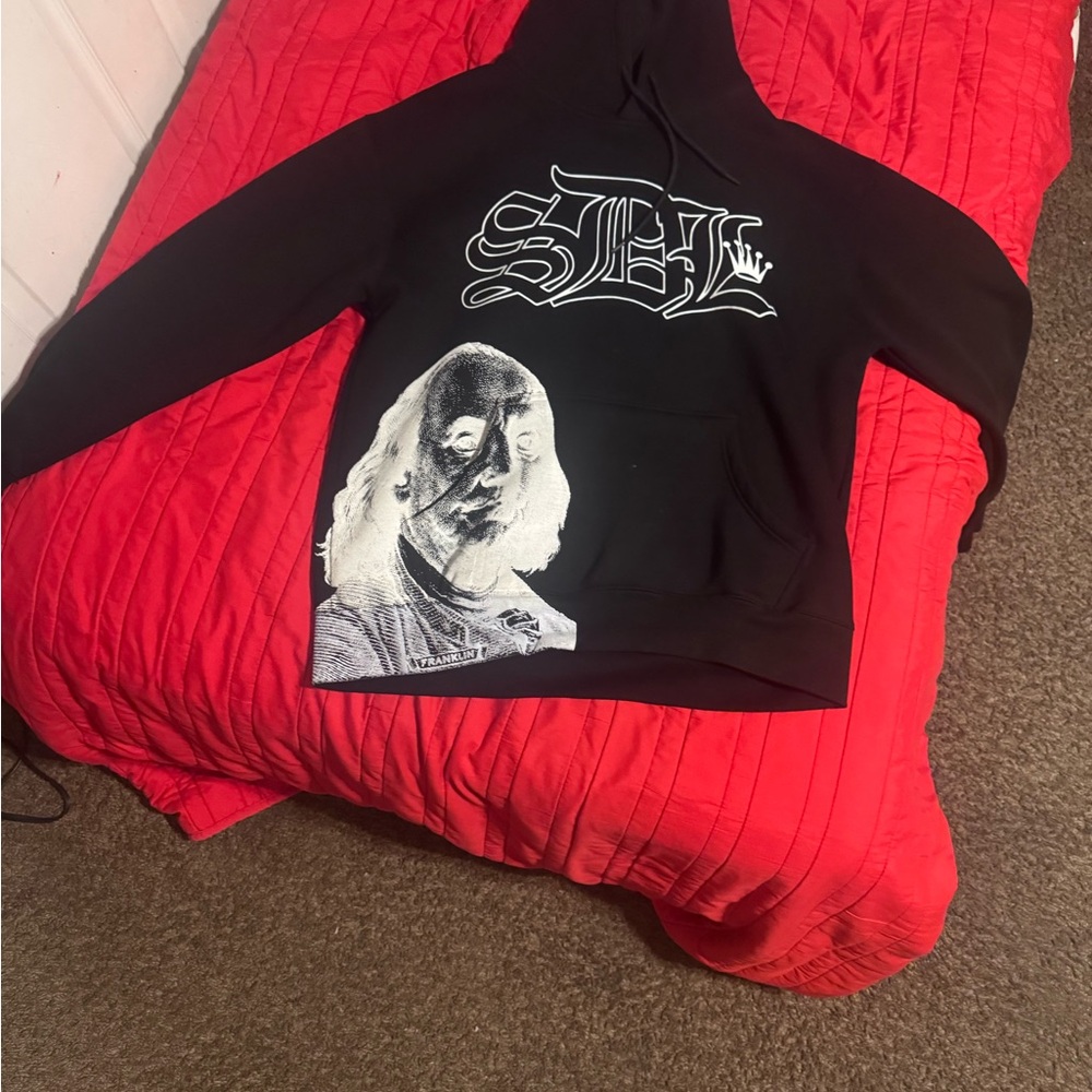 Black Hoodie with Graphic Print